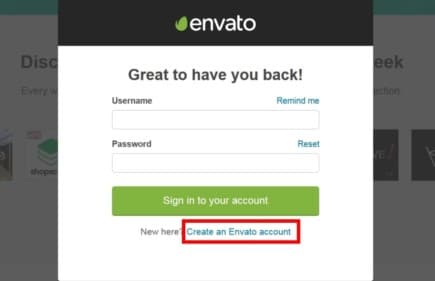 envato アカウント作成ステップ2